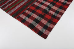 Kırk Yama Kırmızı Patchwork Pamuk Yün El Dokuma Halısı 190x300 Agacan