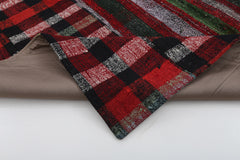 Kırk Yama Kırmızı Patchwork Pamuk Yün El Dokuma Halısı 190x300 Agacan