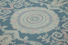 Needlepoint Floral Mor Çiçekli Pamuk Yün El Dokuma Halısı 236x325 Agacan