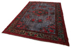 Oyma Vintage Kırmızı Eskitme Pamuk Yün El Dokuma Halısı 196x302 Agacan