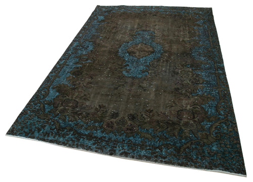 Oyma Vintage Kahverengi Eskitme Pamuk Yün El Dokuma Halısı 172x271 Agacan