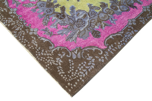 Oyma Vintage Mor Eskitme Pamuk Yün El Dokuma Halısı 171x291 Agacan