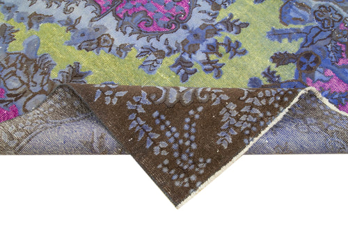 Oyma Vintage Mor Eskitme Pamuk Yün El Dokuma Halısı 171x291 Agacan
