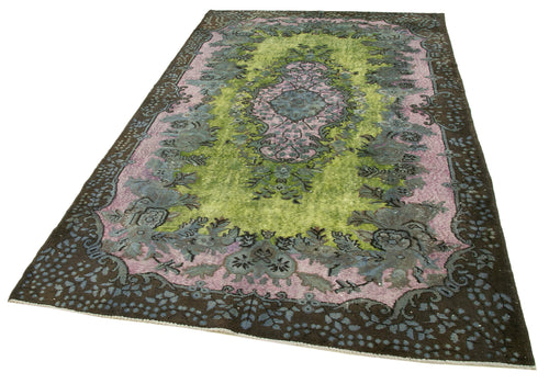 Oyma Vintage Kahverengi Eskitme Pamuk Yün El Dokuma Halısı 172x268 Agacan