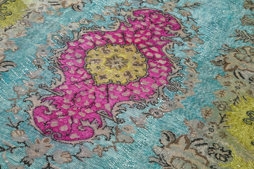 Oyma Vintage Pembe Eskitme Pamuk Yün El Dokuma Halısı 170x272 Agacan