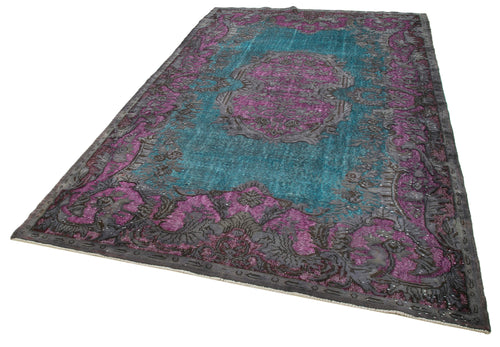 Oyma Vintage Fuşya Eskitme Pamuk Yün El Dokuma Halısı 194x315 Agacan