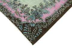 Oyma Vintage Yeşil Eskitme Pamuk Yün El Dokuma Halısı 175x277 Agacan