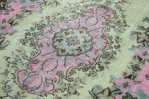 Oyma Vintage Yeşil Eskitme Pamuk Yün El Dokuma Halısı 175x277 Agacan