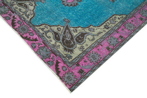 Oyma Vintage Fuşya Eskitme Pamuk Yün El Dokuma Halısı 152x265 Agacan
