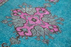 Oyma Vintage Fuşya Eskitme Pamuk Yün El Dokuma Halısı 152x265 Agacan