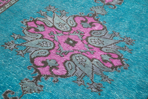Oyma Vintage Fuşya Eskitme Pamuk Yün El Dokuma Halısı 152x265 Agacan