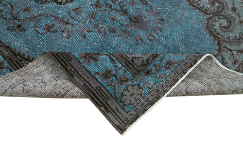 Oyma Vintage Turkuaz Eskitme Pamuk Yün El Dokuma Halısı 194x316 Agacan
