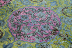 Oyma Vintage Pembe Eskitme Pamuk Yün El Dokuma Halısı 170x264 Agacan