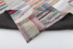 Kırk Yama Bej Patchwork Pamuk Yün El Dokuma Halısı 201x300 Agacan