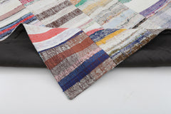 Kırk Yama Bej Patchwork Pamuk Yün El Dokuma Halısı 200x300 Agacan