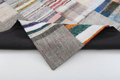 Kırk Yama Bej Patchwork Pamuk Yün El Dokuma Halısı 200x302 Agacan