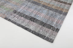 Kırk Yama Gri Patchwork Pamuk Yün El Dokuma Halısı 247x350 Agacan