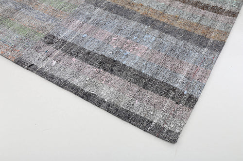 Kırk Yama Gri Patchwork Pamuk Yün El Dokuma Halısı 247x350 Agacan
