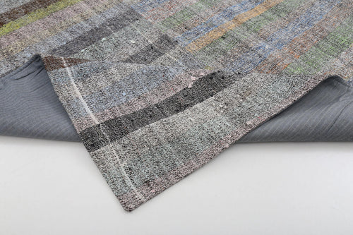 Kırk Yama Gri Patchwork Pamuk Yün El Dokuma Halısı 247x350 Agacan