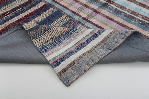 Kırk Yama Gri Patchwork Pamuk Yün El Dokuma Halısı 252x307 Agacan