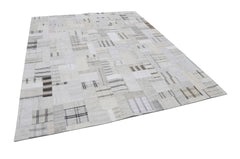 Kırk Yama Bej Patchwork Pamuk Yün El Dokuma Halısı 251x305 Agacan