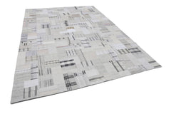 Kırk Yama Bej Patchwork Pamuk Yün El Dokuma Halısı 263x367 Agacan