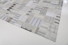 Kırk Yama Bej Patchwork Pamuk Yün El Dokuma Halısı 298x401 Agacan