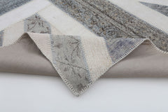 Flag Patchwork Gri Figürlü Pamuk Yün El Dokuma Halısı 200x304 Agacan