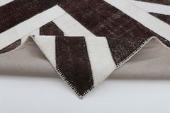 Flag Patchwork Kahverengi Figürlü Pamuk Yün El Dokuma Halısı 203x302 Agacan