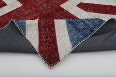 Flag Patchwork Mavi Figürlü Pamuk Yün El Dokuma Halısı 172x238 Agacan