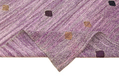 Scrap Mor Geometrik Pamuk Yün El Dokuma Halısı 199x290 Agacan