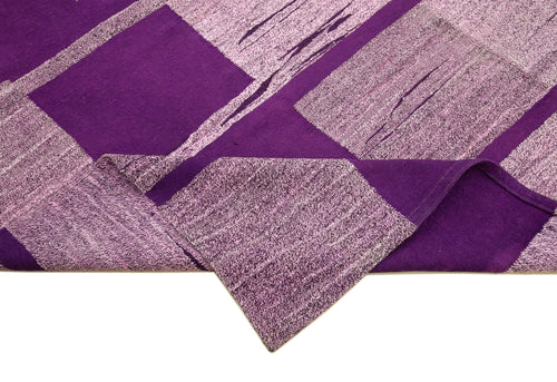 Scrap Mor Geometrik Pamuk Yün El Dokuma Halısı 240x308 Agacan