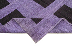 Scrap Mor Geometrik Pamuk Yün El Dokuma Halısı 313x435 Agacan