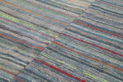 Chaput Kilim Mor Çizgili Pamuk Yün El Dokuma Halısı 184x294 Agacan