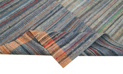 Chaput Kilim Mor Çizgili Pamuk Yün El Dokuma Halısı 184x294 Agacan