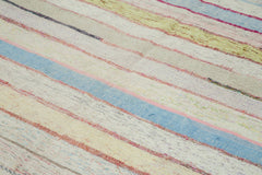 Chaput Kilim Beyaz Çizgili Pamuk Yün El Dokuma Halısı 185x310 Agacan