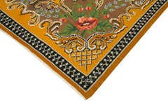 Moldovian Floral Sarı Çiçekli Pamuk Yün Keçi Tüyü El Dokuma Halısı 185x270 Agacan