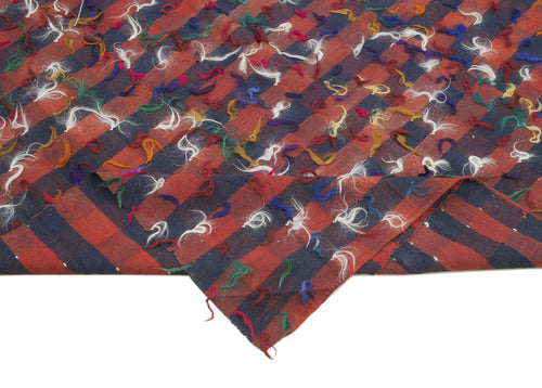 Anatolian Kilim Kırmızı Çizgili Pamuk Yün El Dokuma Halısı 185x324 Agacan