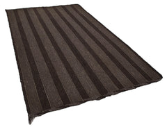 Striped Kilim Kahverengi Çizgili Keçi Tüyü El Dokuma Halısı 178x298 Agacan