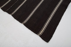 Striped Kilim Kahverengi Çizgili Keçi Tüyü El Dokuma Halısı 174x266 Agacan