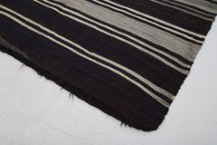 Striped Kilim Kahverengi Çizgili Keçi Tüyü El Dokuma Halısı 183x320 Agacan