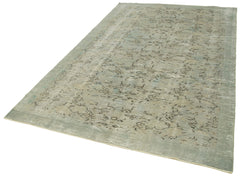 Overdyed Vintage Gri Eskitme Pamuk Yün El Dokuma Halısı 174x277 Agacan