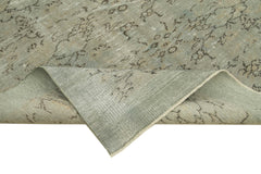 Overdyed Vintage Gri Eskitme Pamuk Yün El Dokuma Halısı 174x277 Agacan