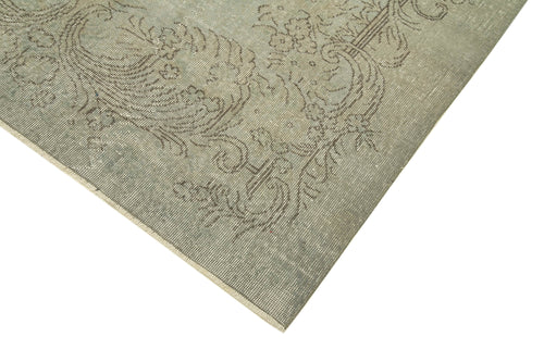 Overdyed Vintage Gri Eskitme Pamuk Yün El Dokuma Halısı 178x295 Agacan