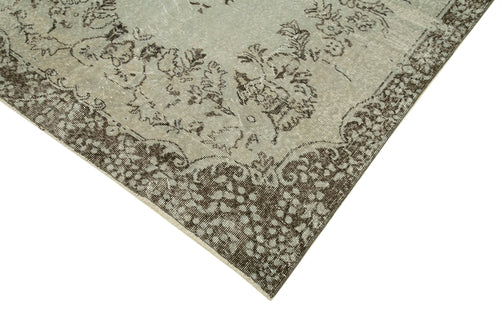 Overdyed Vintage Gri Eskitme Pamuk Yün El Dokuma Halısı 167x284 Agacan