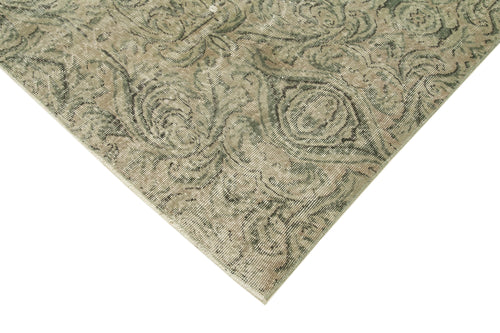Overdyed Vintage Bej Eskitme Pamuk Yün El Dokuma Halısı 173x267 Agacan