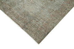 Overdyed Vintage Gri Eskitme Pamuk Yün El Dokuma Halısı 163x284 Agacan