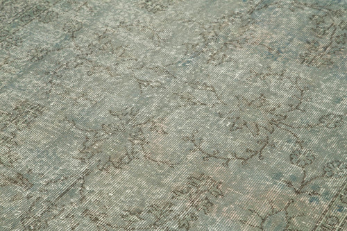 Overdyed Vintage Mavi Eskitme Pamuk Yün El Dokuma Halısı 155x264 Agacan