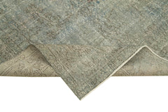 Overdyed Vintage Mavi Eskitme Pamuk Yün El Dokuma Halısı 155x264 Agacan