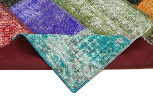 Kırk Yama Pembe Patchwork Pamuk Yün El Dokuma Halısı 190x290 Agacan